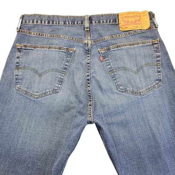 Vintage Levi's 501 Denim Jeans Mens 36x30 Blue Button Fly Single‎ Stitch - Picture 8 of 16